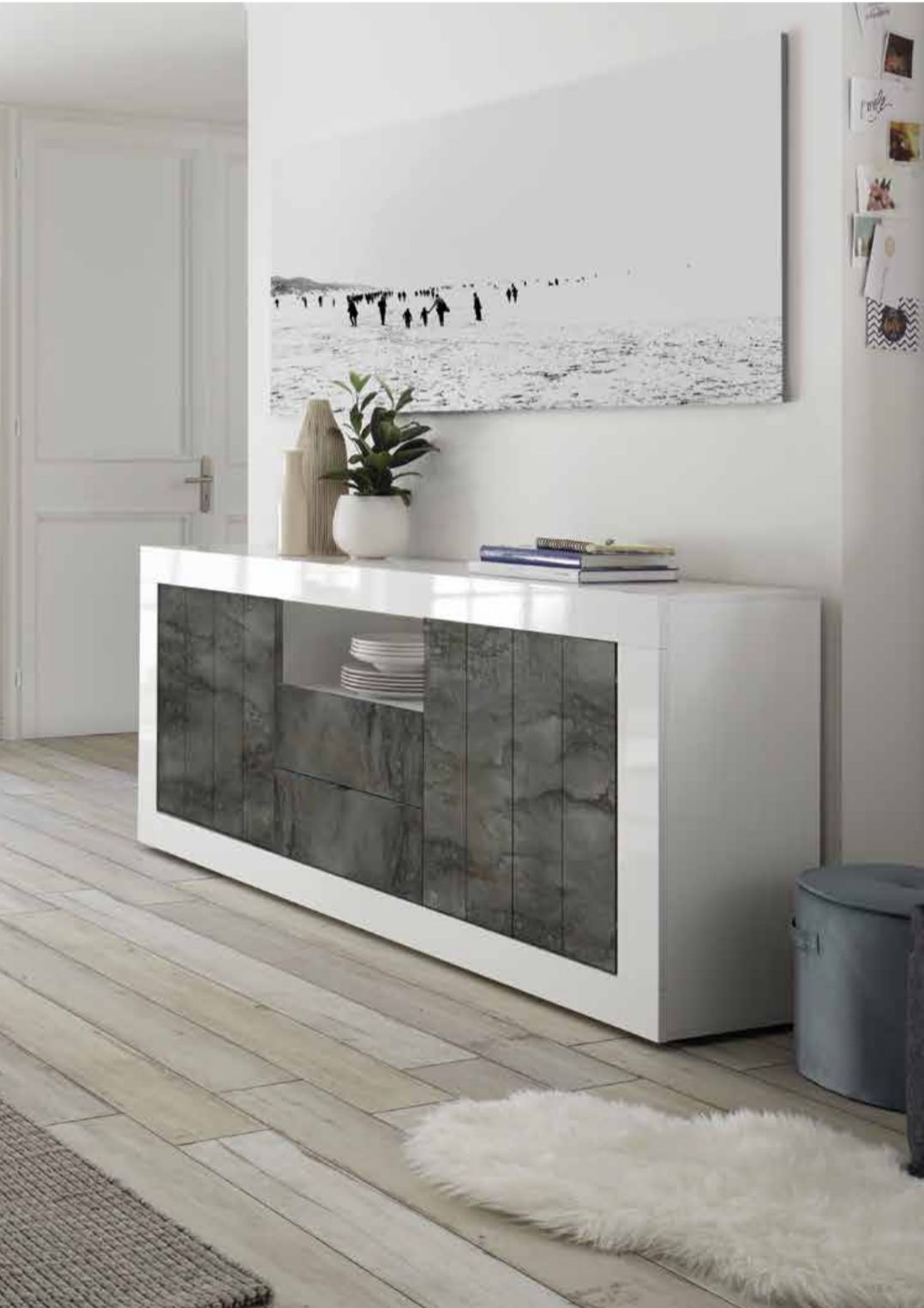 Sideboard 2 Doors and 2 Drawers URBINO (White Pine) 20 90 35 - 07P