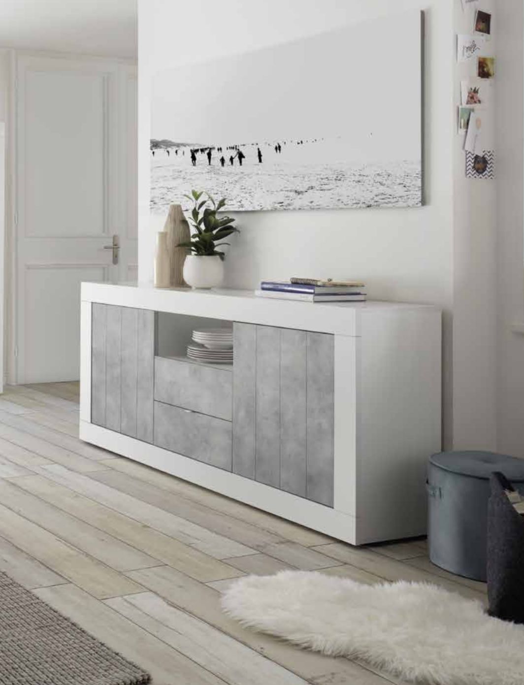 Sideboard 2 Doors and 2 Drawers URBINO (White Pine) 20 90 35 - 07P