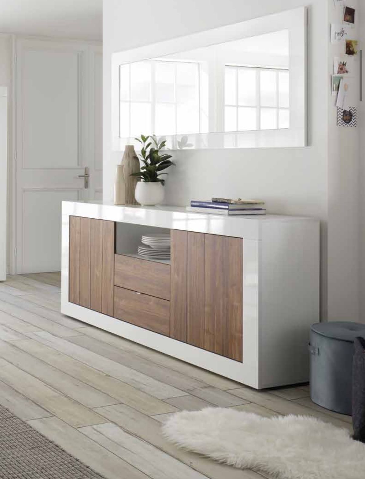 Sideboard 2 Doors and 2 Drawers URBINO (White Pine) 20 90 35 - 07P