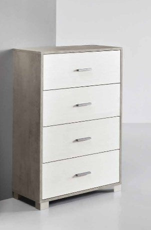 Cassetiera Ikone Lucilla Bianco Fiammato/Cemento