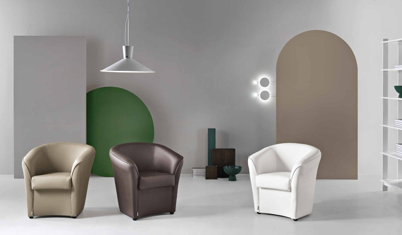 Poltrona Ikone Valentina Ecopelle Beige