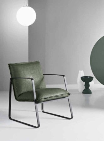 Poltrona Ikone Cesca Ecopelle Nuvolata Verde