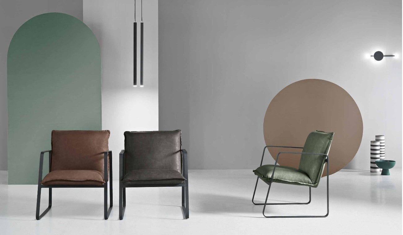 Poltrona Ikone Cesca Ecopelle Nuvolata Verde
