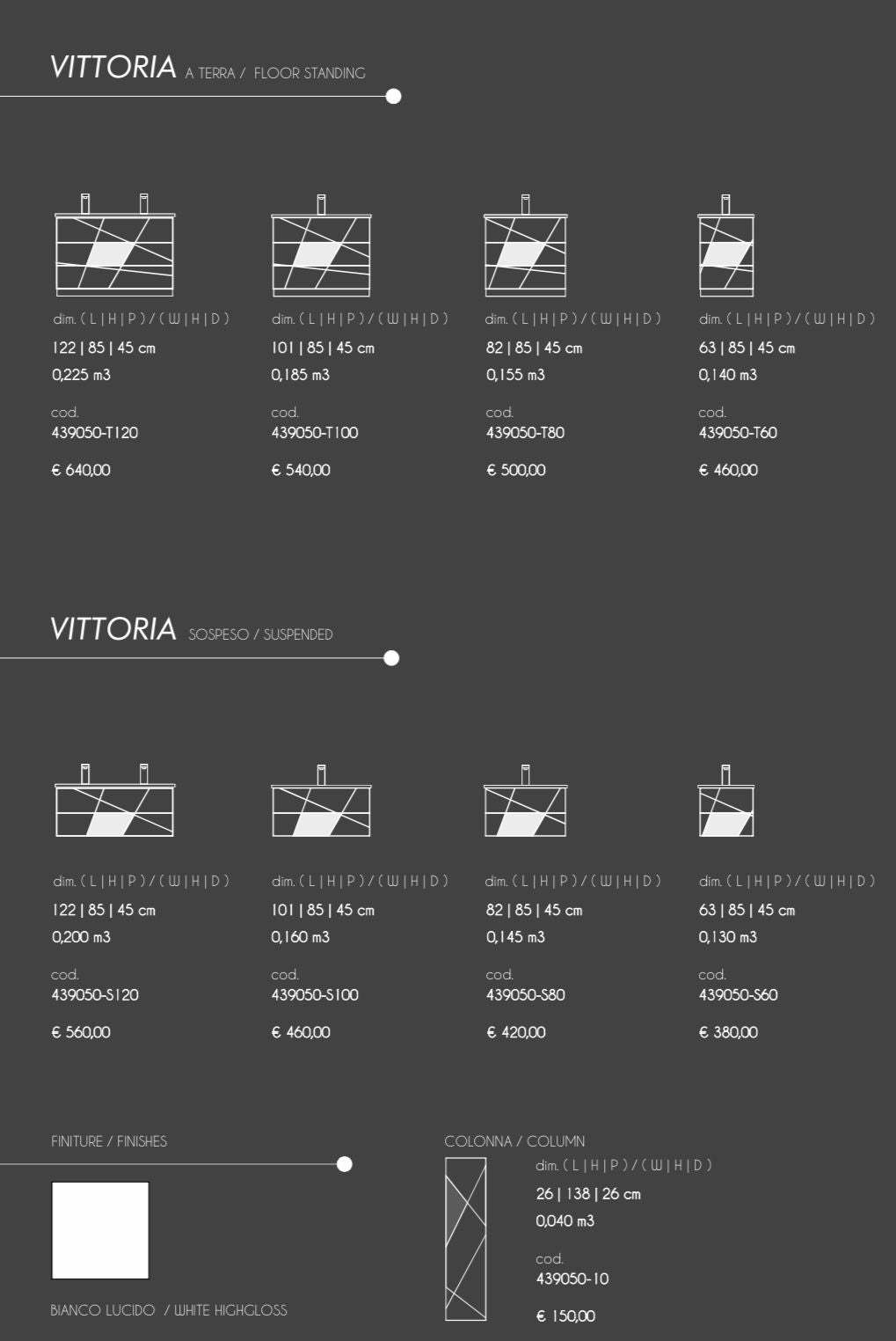 Mobile da Bagno Vittoria Sospeso