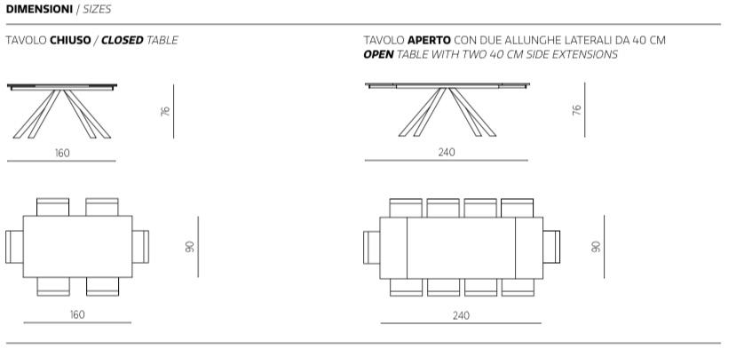 Tavolo Capodarte Nestore Marmo Nero Opaco