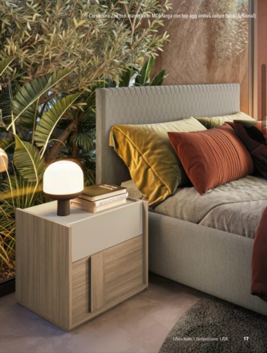 AMELIA Bedroom (Cement) BED FRAME with MIRRORS