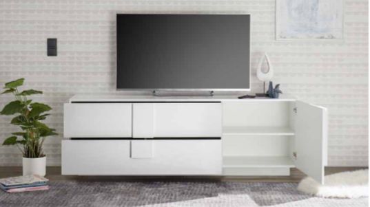 Sideboard 1 Door and 2 Drawers JUPITER glossy white (20 93 63 - 09)