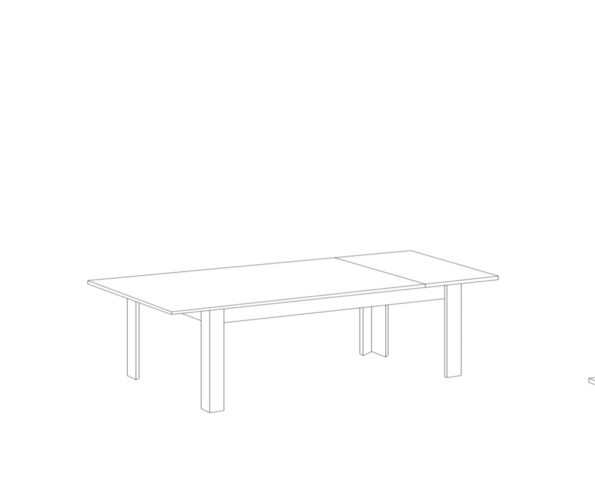 Table 180x90cm VITTORIA (Glossy Lacquered Grey) 37 23 08