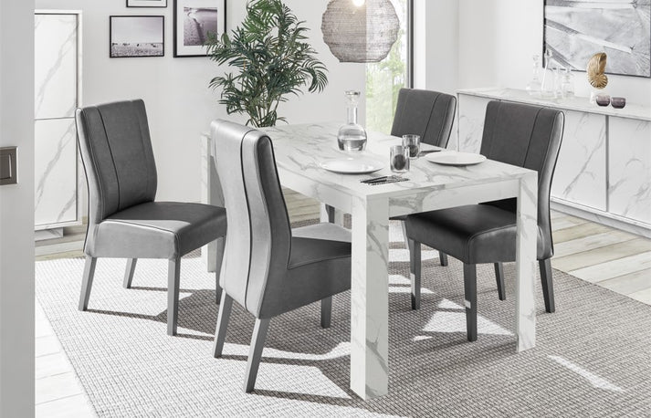 CARRARA Extendable Table (Black Marble)