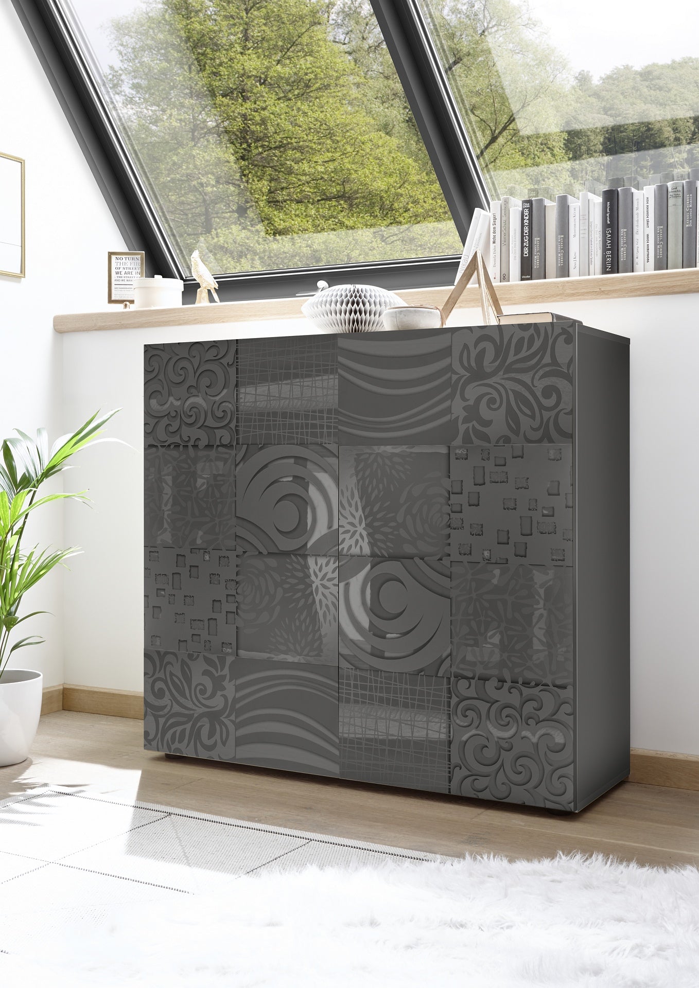 MIRO 2-Door Container (Glossy Screen-Printed Grey) 20 23 83 - 04