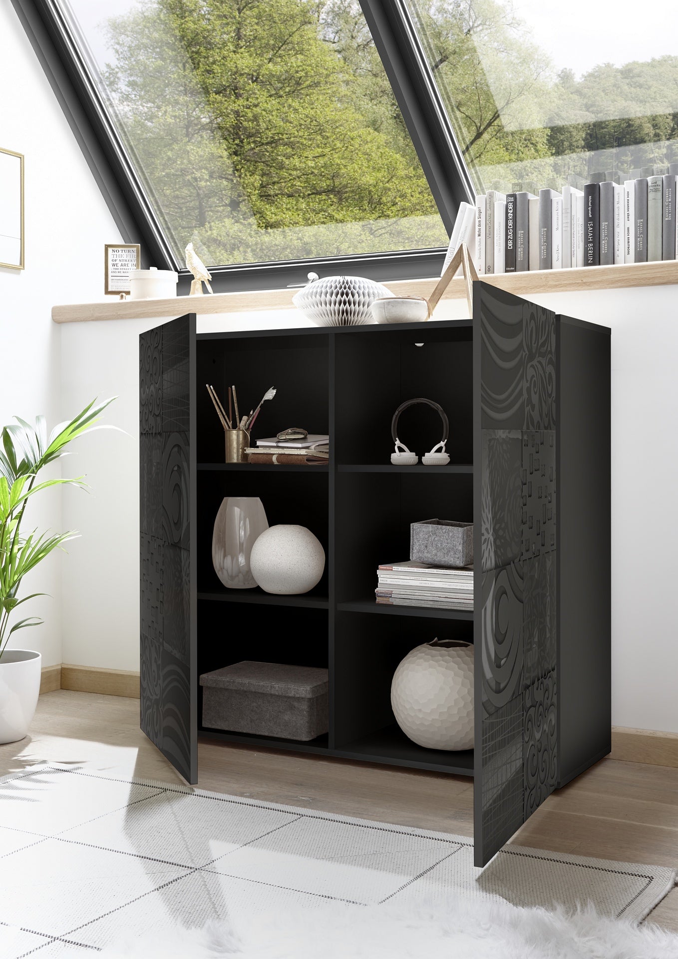 MIRO 2-Door Container (Glossy Screen-Printed Grey) 20 23 83 - 04