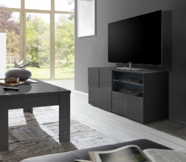 TV Base 1 Door and 1 Drawer DAMA (Glossy Grey) 20 23 08 - 01