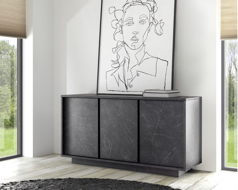 CARRARA 3-door sideboard (Black Marble) 208100-05
