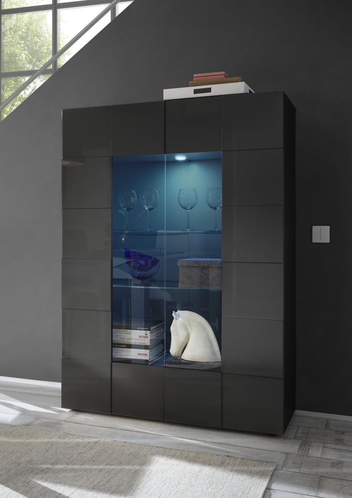 Showcase 2 doors DAMA (Glossy Grey) 20 23 08 - 06
