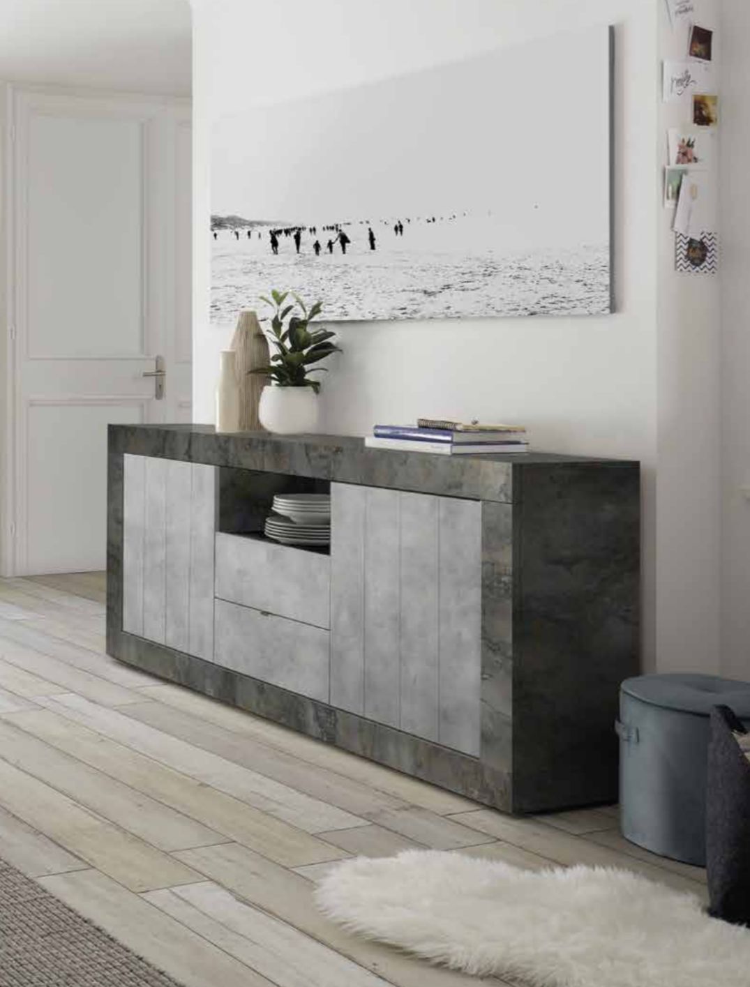 Sideboard 2 Doors and 2 Drawers URBINO (White Pine) 20 90 35 - 07P