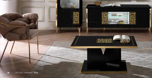 Stella black lacquered coffee table