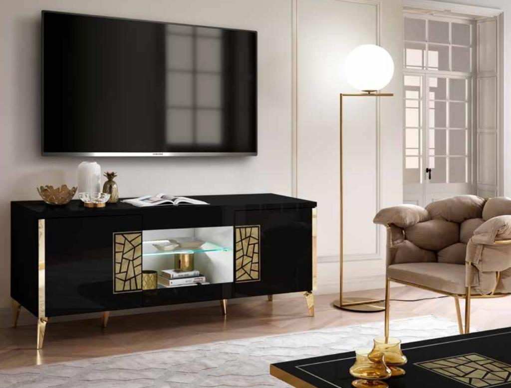 Stella TV stand Black lacquered