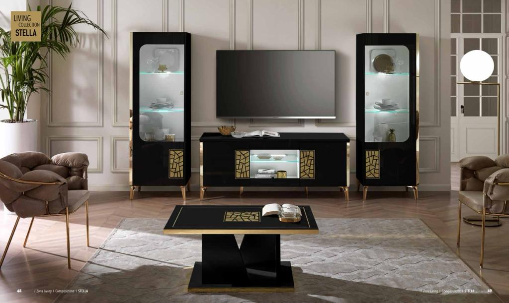 Stella TV stand Black lacquered