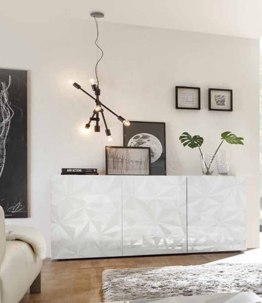 PRISMA 3-Door Sideboard (Glossy Screen-Printed Grey) 20 23 99 - 05