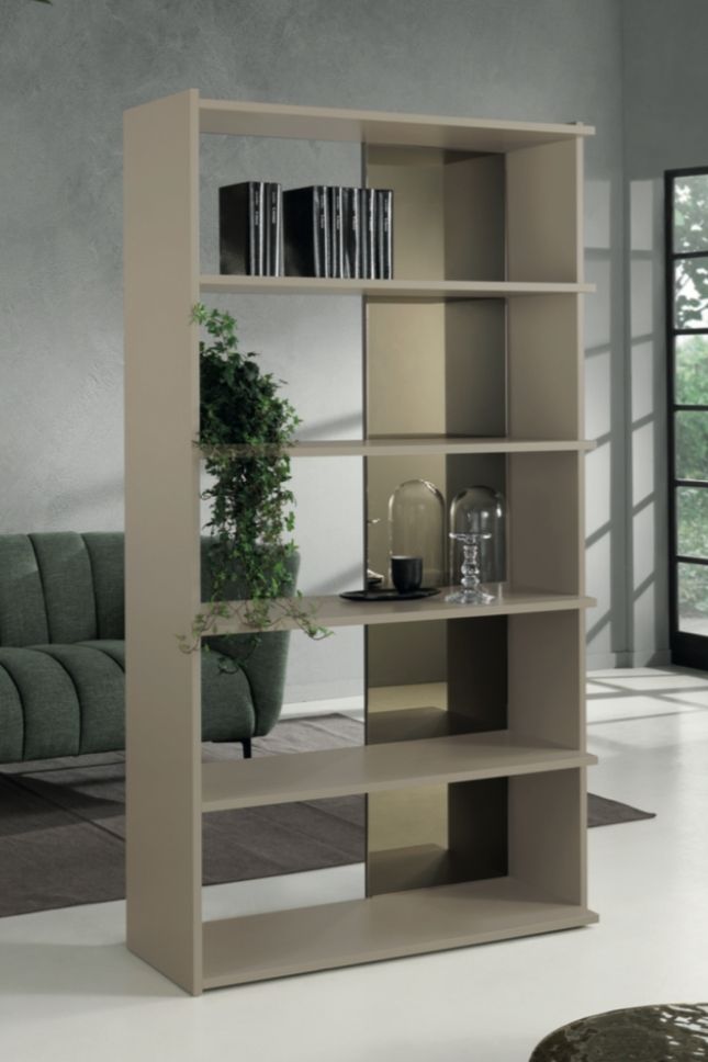 JULIO Tortora Bookcase with Bronze Mirror (JULIO TOR/BR)