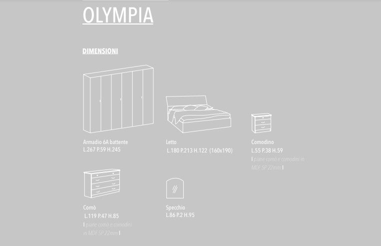 Camera da Letto Olympia Patinato Beige (COPBPB36B)