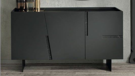 Sideboard 3 Doors GIRONA (Anthracite/Black marble) GIRONA AN/NE5P