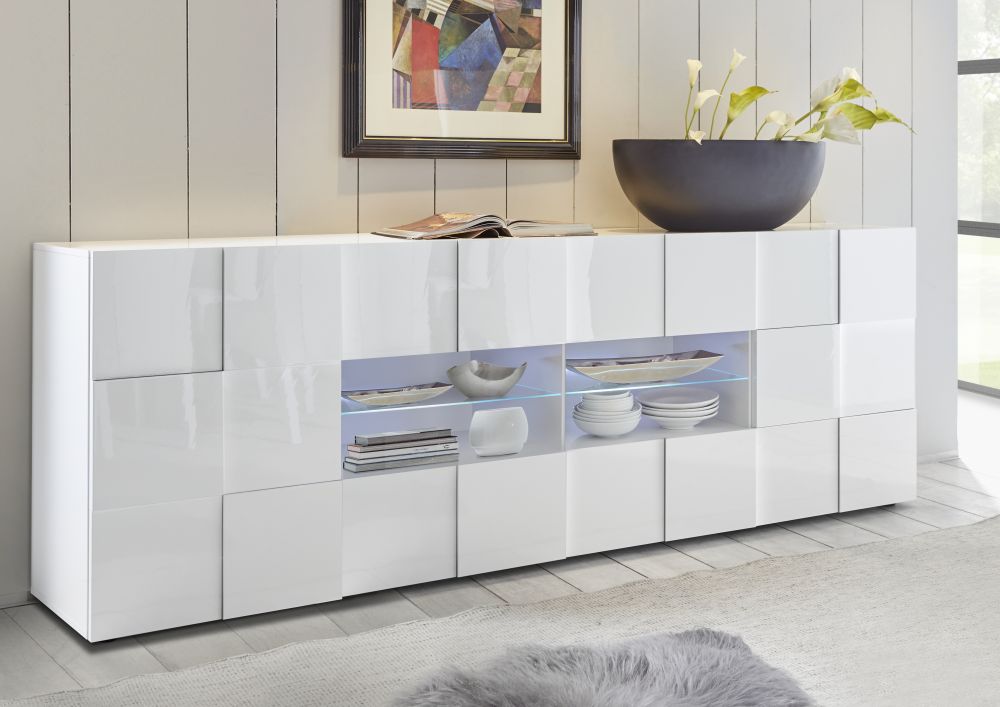 Container Sideboard 2 Doors and 4 Drawers DAMA (Glossy White) 20 90 08 - 08