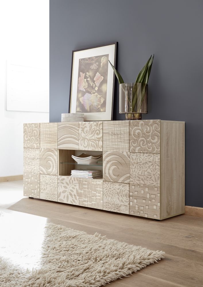 MIRO Sideboard 2 Doors and 2 Drawers (Screen-printed Samoa Oak) 20 15 83 - 07