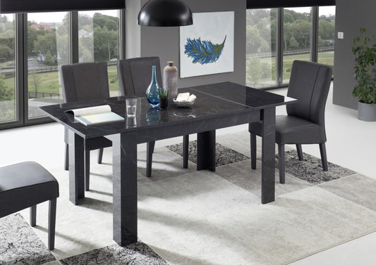 Extendable Table 137+48cm (Polished Black Marble) 348131AL